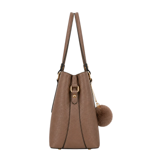 AuraBag Beige Taupe Charm Tote Handbag