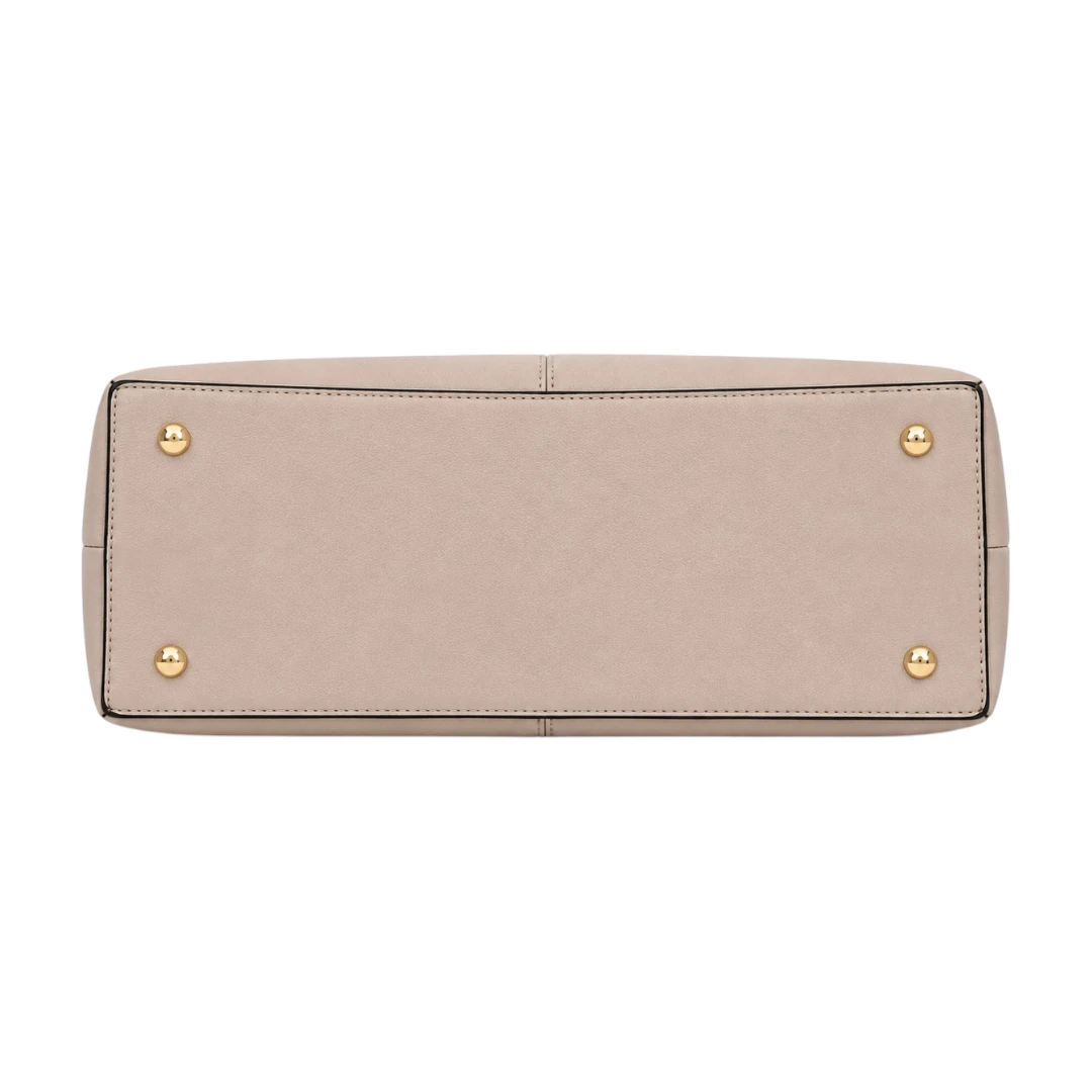 AuraBag Elegant Beige Tassel Tote Handbag