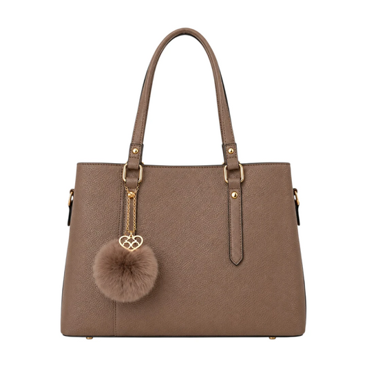 AuraBag Beige Taupe Charm Tote Handbag