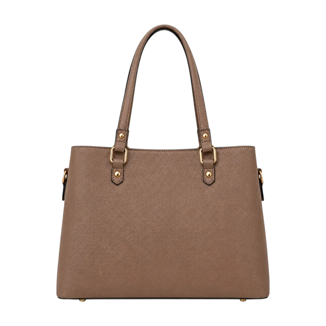 AuraBag Beige Taupe Charm Tote Handbag