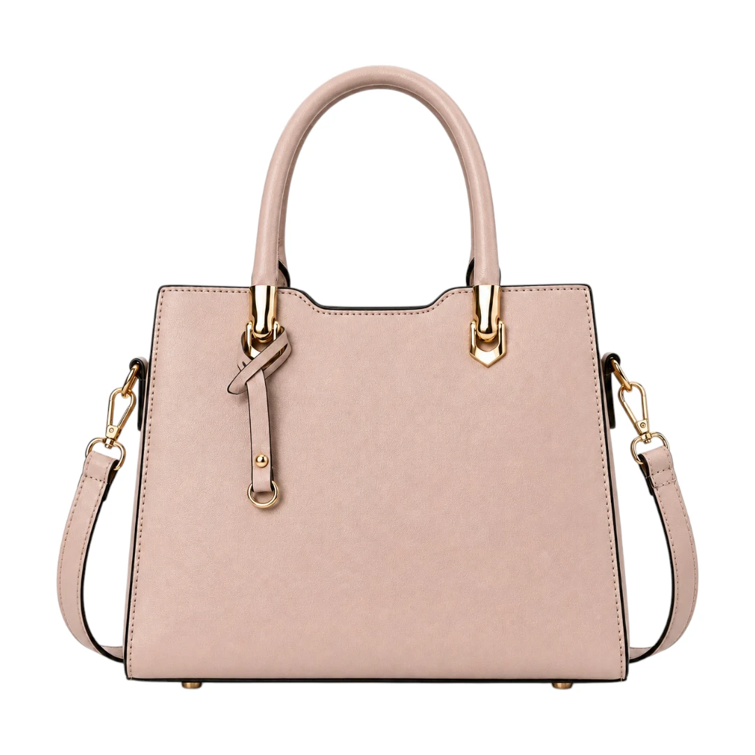 AuraBag Biege Elegance Structured Tote Handbag