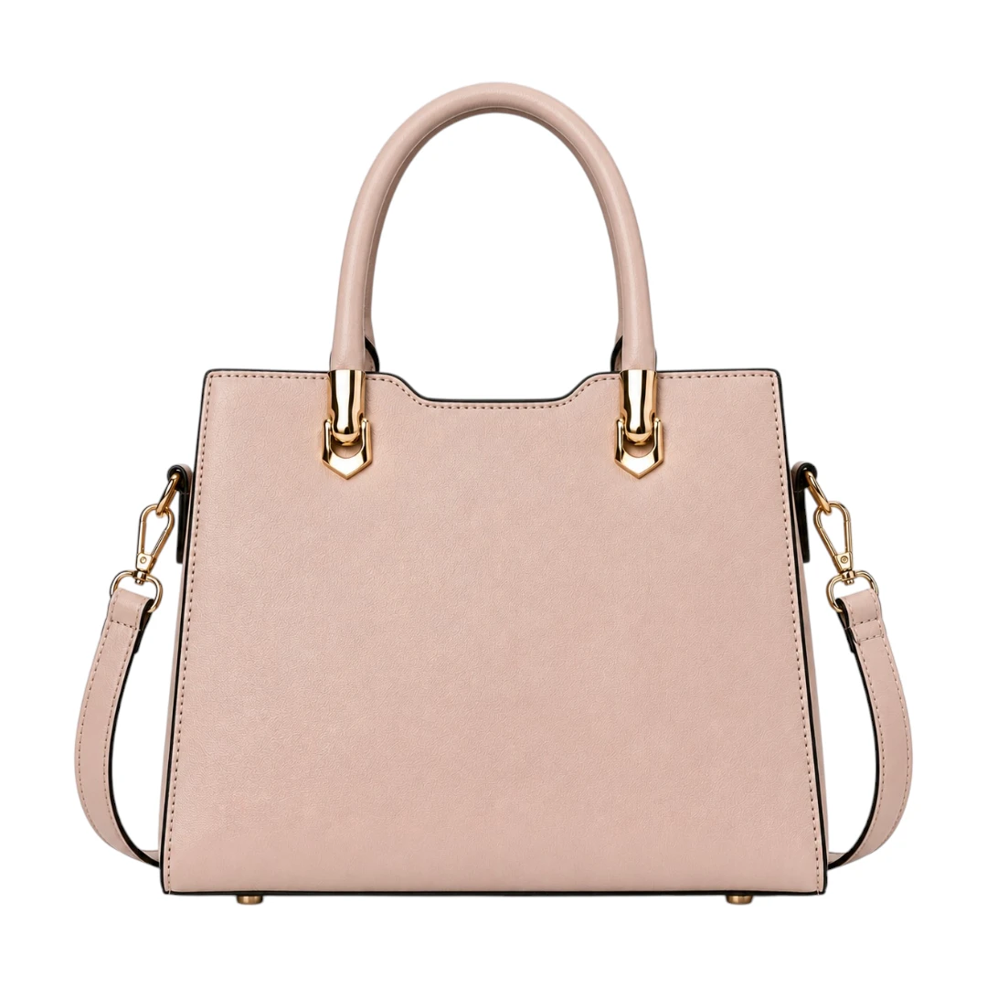 AuraBag Biege Elegance Structured Tote Handbag