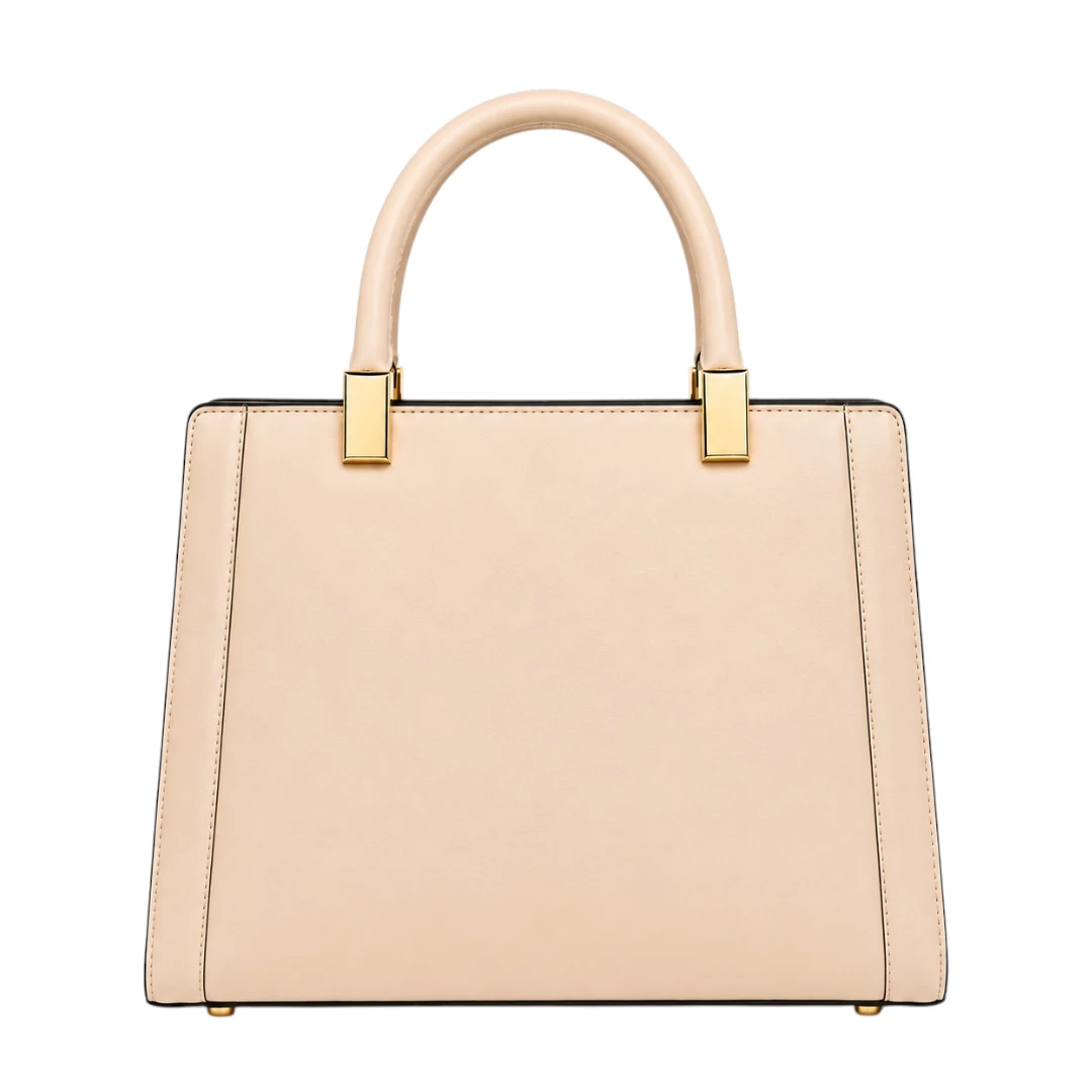 AuraBag Biege Quilted Top Handle Handbag